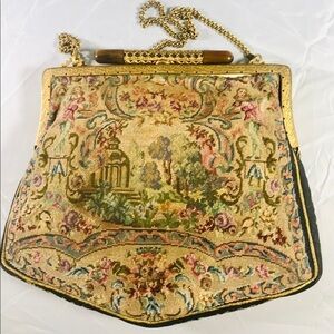 Aubusson Petit Point Needlepoint evening bag.